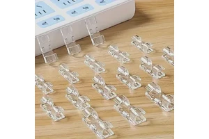 Clear Self-Stick Wire Clips, Heavy-Duty Adhesive Cable Holders
