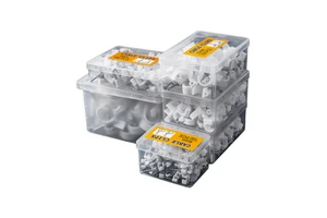 100/Pack PE+Steel Round Circle Cable Clips for Wall Mounted Cord with Decorative Nail Design