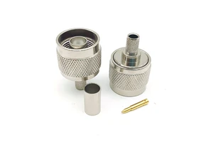RF Coax Crimp Straight N Connector N-Type Male Female Plug RF Coaxial Adapter for RG8X LMR240 Cable