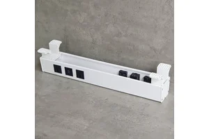 KHD004 Cable Tray with Power Socket Wire Mesh Tray for Desk PVC & Steel & Plastic Material Powder Coated Finish for Cable Laying