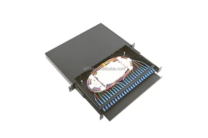 High Density 1U 19inches Rack Mount 4F 6F 12F 24F 48F SC LC ST FC E2000 MPO Pre-terminated Fiber Optic Patch Panel