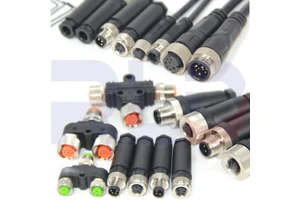 M8 Connect Cable Male Cable Connector Female Angled Connector with LED Cable 3 4 5 6 8 Pin Waterproof IP67