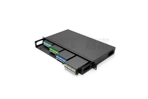 1U fully loaded 96-core MPO patch panel 4*MPO cassettes single-mode low loss/multi-mode OM3/OM4 MPO fiber distribution box