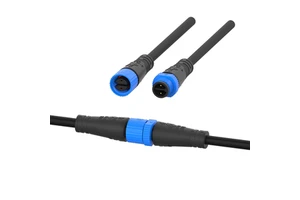 Customized M15 PA66 IP68 Waterproof Connectors 2pin 3pin Male Female Plug Over-Molding Copper Extension Rubber Wires Cables