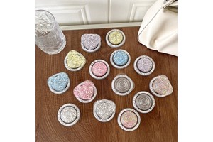 Round Love-shaped Magnetic Adhesive Glitter Powder Phone Support Extended and Folded Desktop Stand