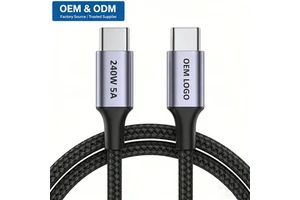 Type C Cable Fast Charging PD 3.1 240W 5A Super Fast Charger Factory High Quality Braided Custom 1m 2m 3m 240 Watt USB C Cable