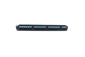 K&R 19 Inch 1U 2U Cat5e Cat6 UTP 24 Port Network RJ45 Patch Panel Cold Rolled Steel Blue