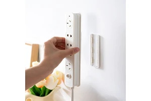 SHIMOYAMA Self-adhesive Punch-free Desktop Mobile Plug-in Socket Fixer Holder Bracket Stand Wall Mount Home Power Strip Fixator