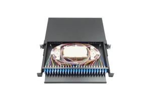 Rack Mounted Sliding Type 1U 24 Port Fiber Patch Panel LC UPC Quad Fully Loaded 96 Core ODF