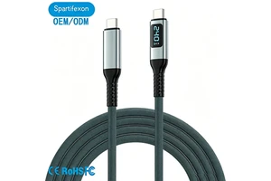 1m USB-C to USB-C Cable 240W 40Gbps 8K 60Hz Video Nylon Braided Pure Copper Fast Charging & Data Transfer for Laptop Computer