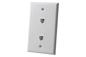 SETO 115x70mm 2-Port American Type Network Patch Panel Dual RJ45 CAT3/CAT5e/CAT6 PC Plastic White 3-Year Warranty CE RoHS