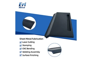 Custom ERI Brand Black Powder Coated Steel Cable Tray Cover With Laser Cut Slot CNC Bending For Office Desk Equipment Enclosure