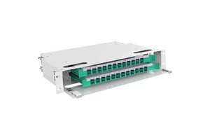 19 Inch 1U High Density Fiber Optic Patch Panel, 24 Port LC UPC, for Data Center Rack Mount