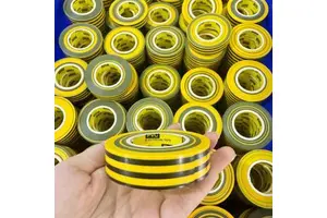Matte Glossy Yellow and Black PVC Electric Insulating Tape 10 Rolls Pack for Wrapping Wire Insulation Color Distinction