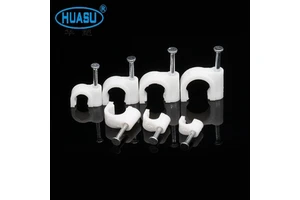 HUASU 100pcs High-Quality Cable Clips - Durable, Low Price, Bulk Pack in Polybag