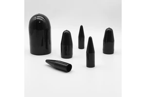 Black Soft PVC Cable Protective Cap & Sleeve JSYQ Brand JS Series UL94V-0 Certified Conical Rubber End Cap