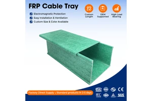 FRP Fiberglass Trough Cable Tray Solid Bottom Cable Trunking Chemical Resistant Dustproof Enclosure for Sensitive Wiring