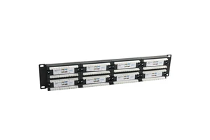 Factory-Price 19inch 2U UTP Telecom Patch Panel with 48 CAT6 Ports High Quality Telecommunications Product
