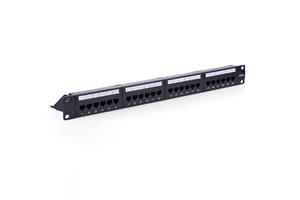 High Quality OEM 19 Inch 1U 24 Port UTP Cat5e RJ45 Patch Panel for Server Rack Network Cabling Project