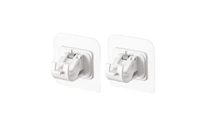 Adjustable Traceless Nail-Free Plastic Clamp Hooks Rails Bracket for Adhesive Wall Fixed Clip Curtain Rod Holder Hanging Rack