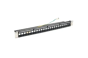 LiYuan LY-BPP04-1S24P Cat6A 24 Ports UTP 1U 19 Inches Networking Blank Black Patch Panel Made in China