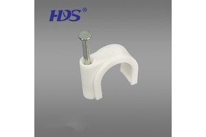 HDS Quality Assurance Round/circle Type Plastic Cable Clips Wall Wire Cable Clips With Steel Nail 6mm 100pcs/bag
