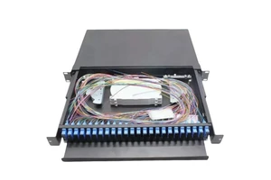 12 24 48 Port 1U 2U 19 Inch Fiber Patch Panel SC LC Fiber Splice Tray Box Optic Fiber Patch Panel