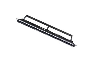 Cat5 Blank 24 Port 1U 19 Inch Rack Mount Networking Keystone RJ45 Patch Panel with Cable Manager