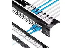 Cat6/Super Cat6 24port UTP Fiber Optic Data Patch Panel Industrial Grad High Speed Data Center Use Patch Panel