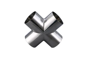 ASME B16.9 Stainless Steel Cross Fitting 304 316L 4 Way Pipe Connector In Stock