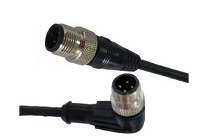 Connecting Cord, 2 Cable Plug 12pin Connectors M12x1, PUR Cable, Shielded M12 Connector