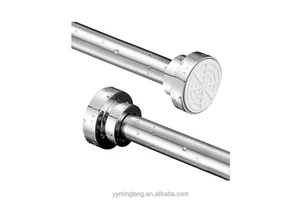 Manufacturer Made In China Curtain Pole Double Wall Brackets Extendable Stainless Steel Shower Bathroom Curtain Rod