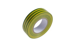 Insulating tape - 20m x 19mm tape in yellow and green colors, ideal for domestic use and electrical work.