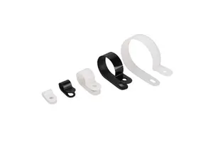 OUORO UC-2 R Type Mountable Clamp 9.5mm 3/8 Inch Electrical Wire Cable Plastic Mounting Clips