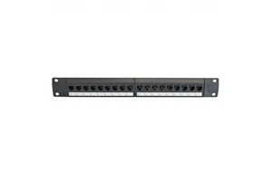 24-Port CAT6 Patch Panel 19" Rack Mount for CAT5e CAT6A Network Cabling