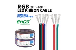 EHGS RGB Ribbon Cable 2-14 Pin PVC Insulated Tinned Copper Conductor 300V Led Lighting Extension Line Electrical Supplies