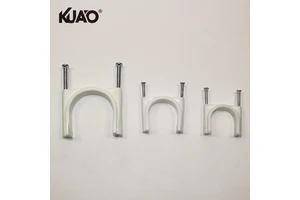 White Plastic Iron Cable Clips Assorted Sizes Wire Management Fasteners for Home Office Electrical Cable Clips Nails