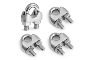 DIN741 Galvanized Malleable Wire Rope Clip, Heavy Duty Rigging Clamp for Lifting Construction Marine Industrial Cable Fixing