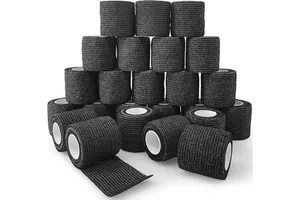 Wholesale Black Self Adhesive Bandages Non Woven Tattoo Grip Tape Athletic Elastic Cohesive Bandage For Tattoo