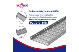 ECTRAY Energy-saving Cable Tray Heavy Duty Anti-Corrosion Outdoor Cable Tray Custom Size Zinc Aluminum Magnesium Cable Tray