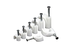 Round Cable Clips with Nails Plastic Wire Clips Wall Nail Cable Holders for Electrical Wire Network Cable Management