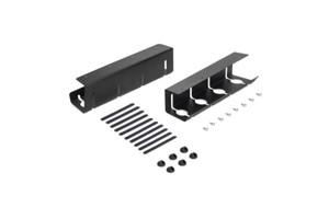 Emuca Set of 2 Black Painted Steel Cable Trays 430mm Length Under-Table Management Spain Model 3119914