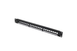 High Performance 24 Port 1U 19 Inch Black Network Patch Panel High Quality UTP Module for Information Network Cabling