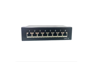 8-Port Unloaded Modular Blank Patch Panel Full Shielded Cat6A Networking for RJ45 Keystone Joints 1U Height Modules