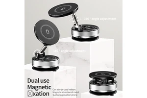 Desktop Stand Magnetic Suction Car Phone Stand Vacuum Suction Cup Base 360° Rotating Kitchen and Bathroom Portable Stand