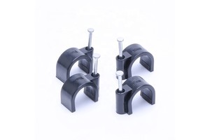 Electrical Wire Cable Clips , Single Coaxial Cable Clips , 0.98 Inch (25mm) Screw Clip and Fastener, Black