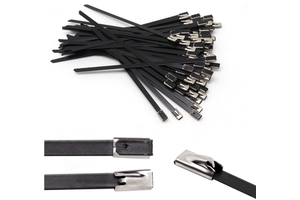 DEYI Stainless Steel Self-Locking Cable Ties 4.6MM*300MM 201/304/316 Coated for Electrical & Industrial Use