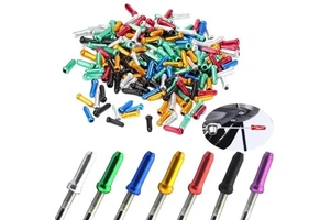 20-100Pcs Bicycle Cable End Caps Aluminum Alloy Bike Brake Shifter Cable Tips Wire End Cap Multiple Colors Bike Line Core Caps