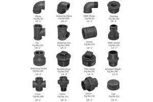 JIANZHI Male Female Black Threaded Malleable Iron Socket Reducing Elbow Gi Plumbing Material Galvanized Tee Reducer Pipe Fitting