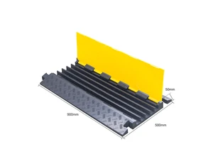 5 Channels Rubber and Plastic Cable Trunking Cable Protector Rubber Cable Tray